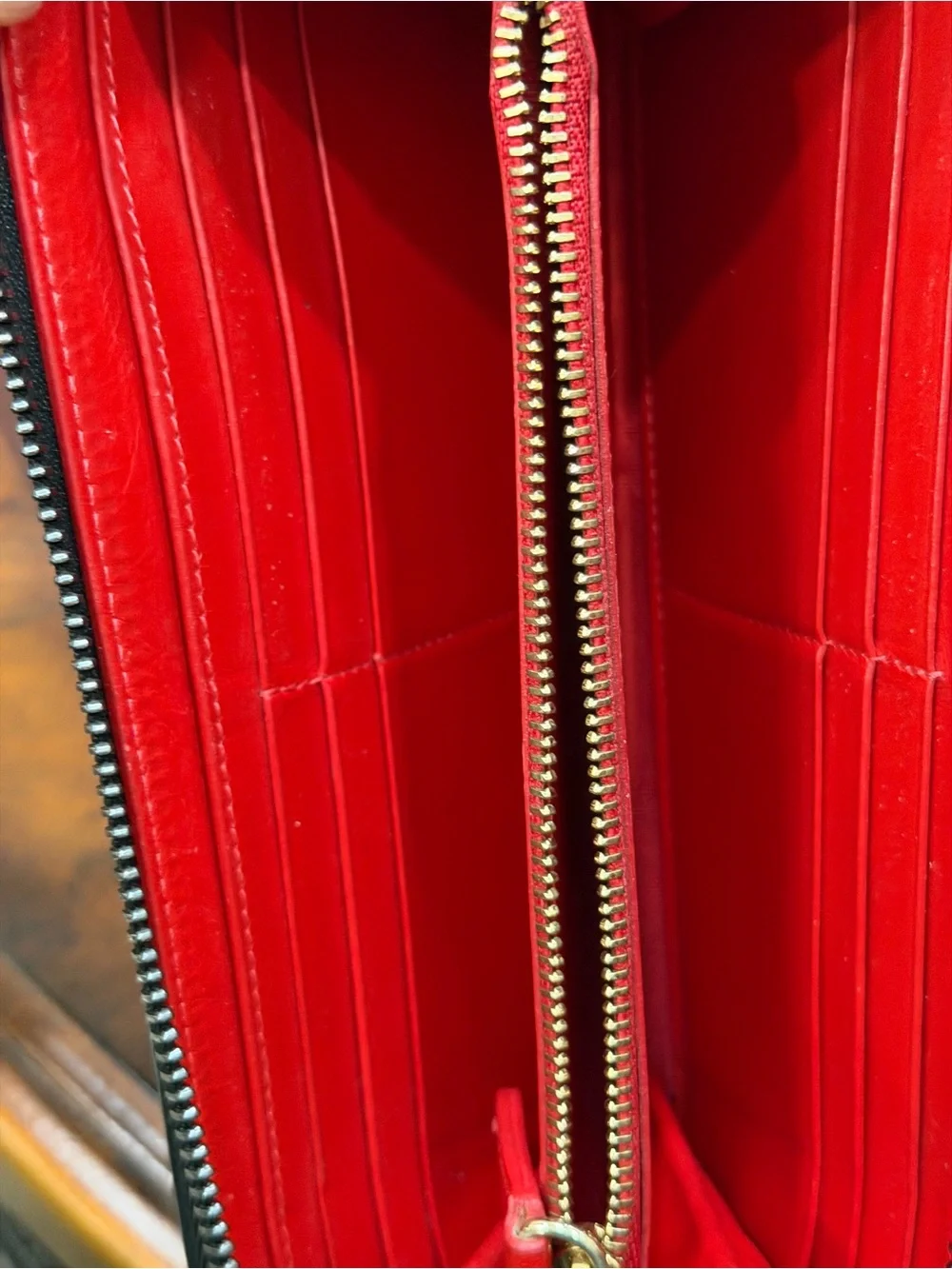 Christian Louboutin Studded Metallic Zip-Around Wallet